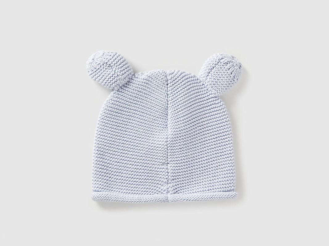 Шапка трикотажная с ушками и аппликацией