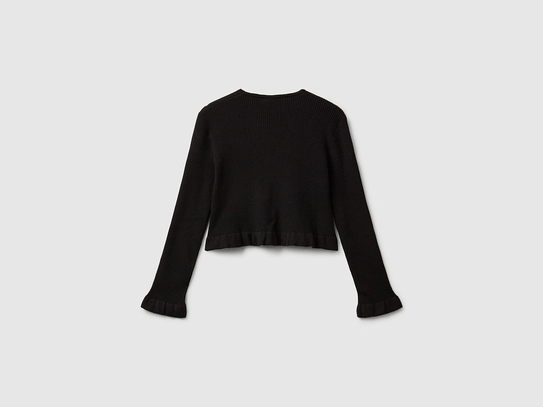 Кардиган в рубчик с пуговицами в виде сердечек